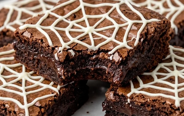 Spider Web Brownies