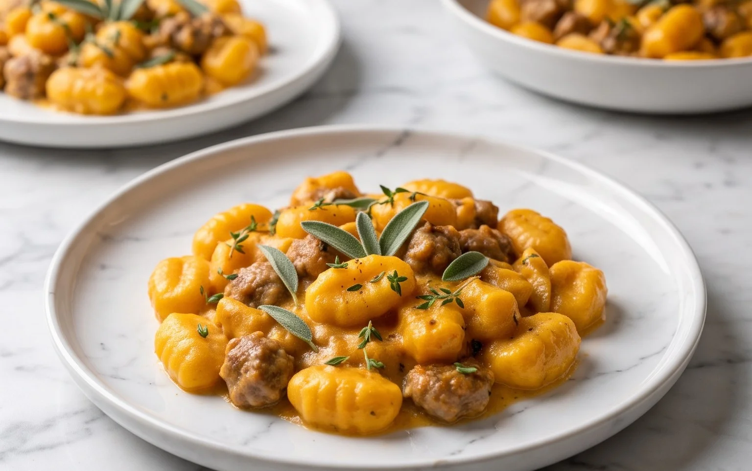 Gnocchis Courge Musquée Crémeux & Saucisse : Festin Automnal