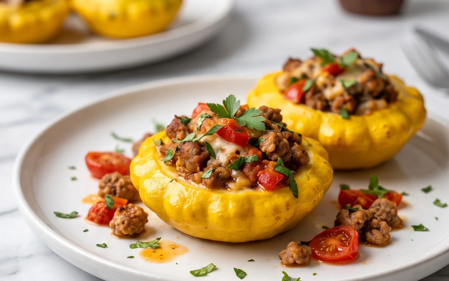 Courge Patty Pan Farcie Italienne : Recette Facile