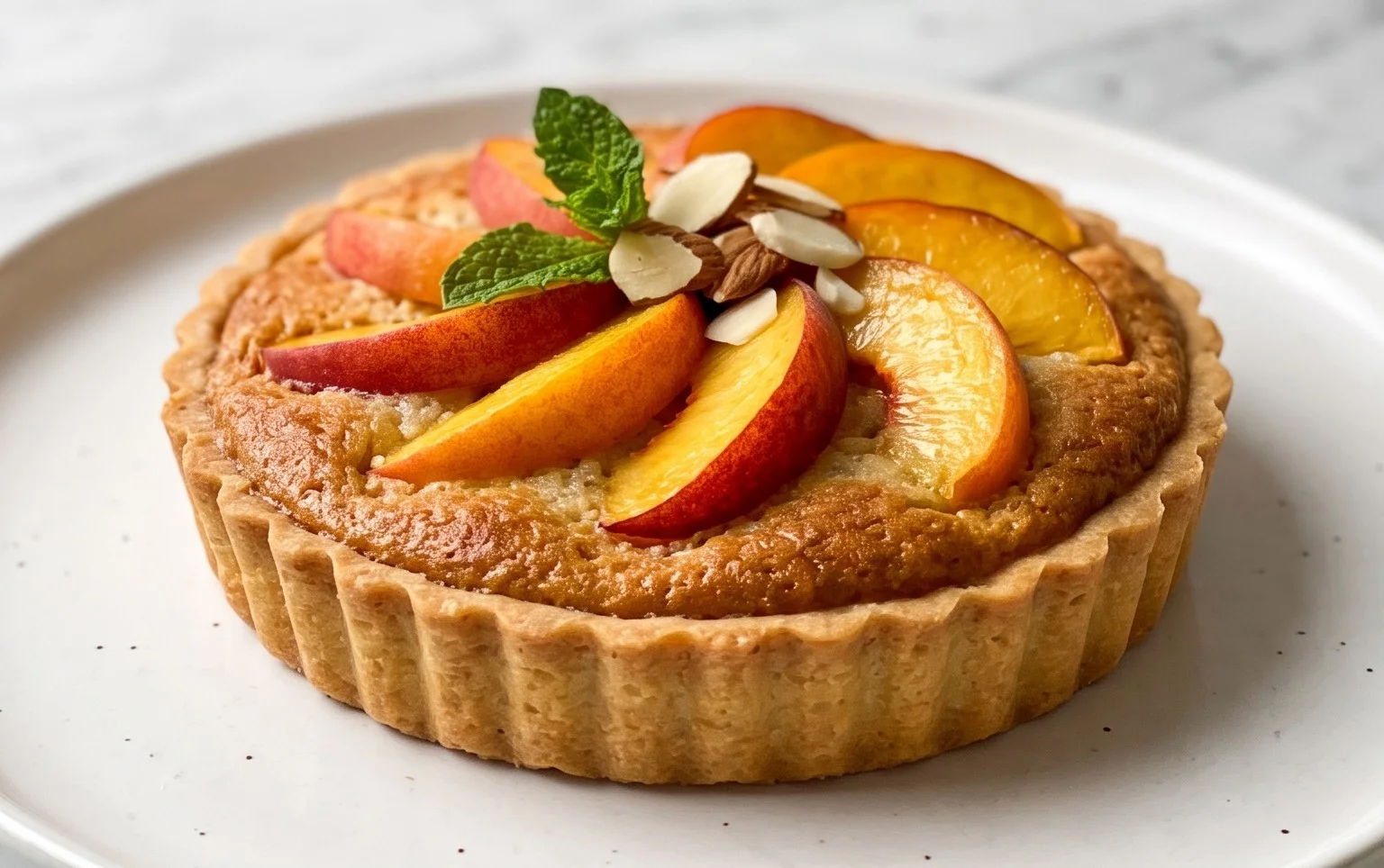Fresh Peach Tart with Creamy Almond Frangipane