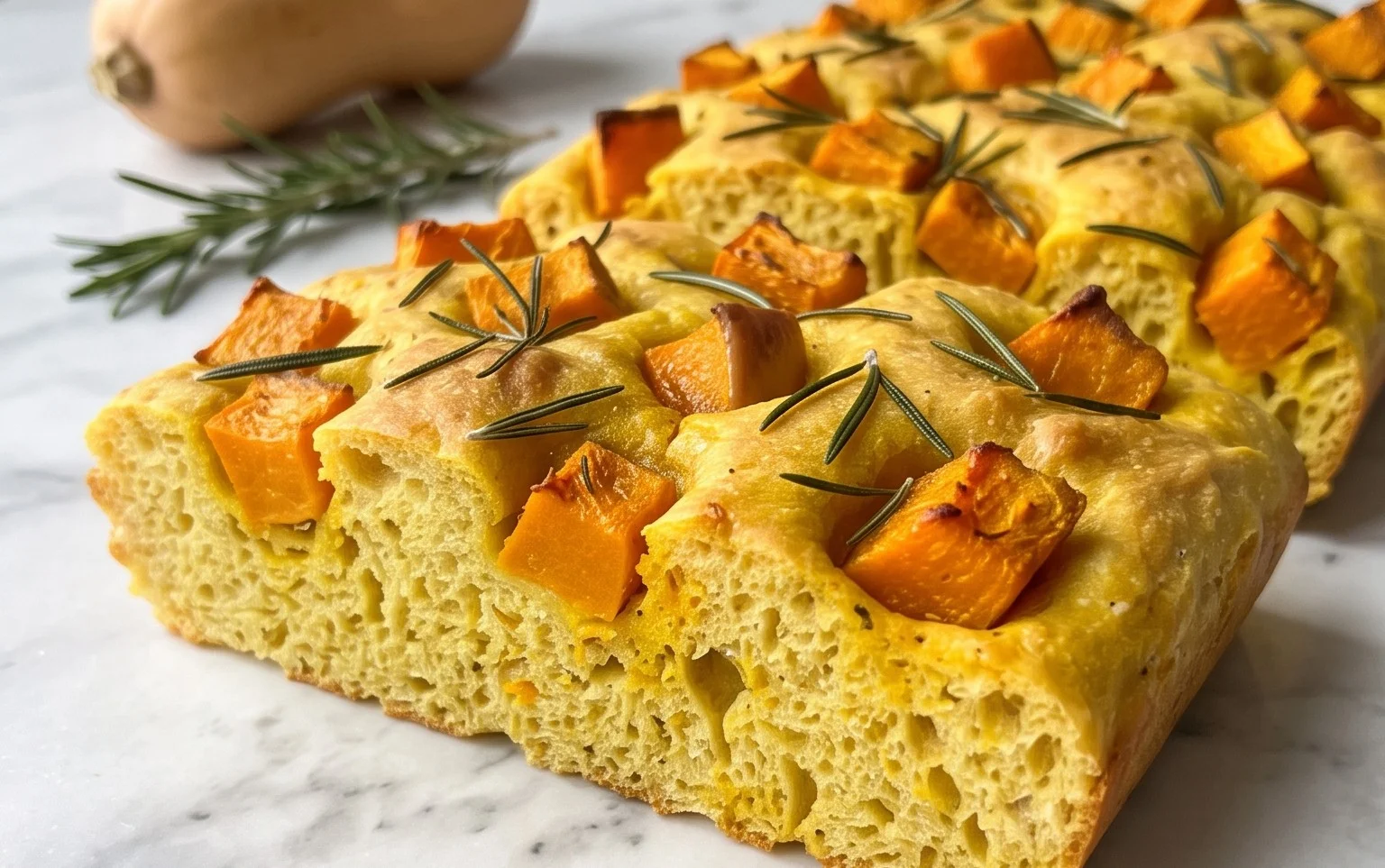 Focaccia Citrouille, Curcuma, Romarin : Saveurs Automnales